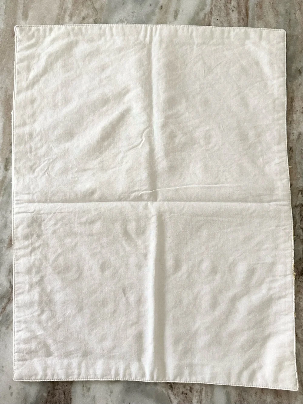 Set of 4 Floral Cloth Embroidered Placemats in Yellow & White